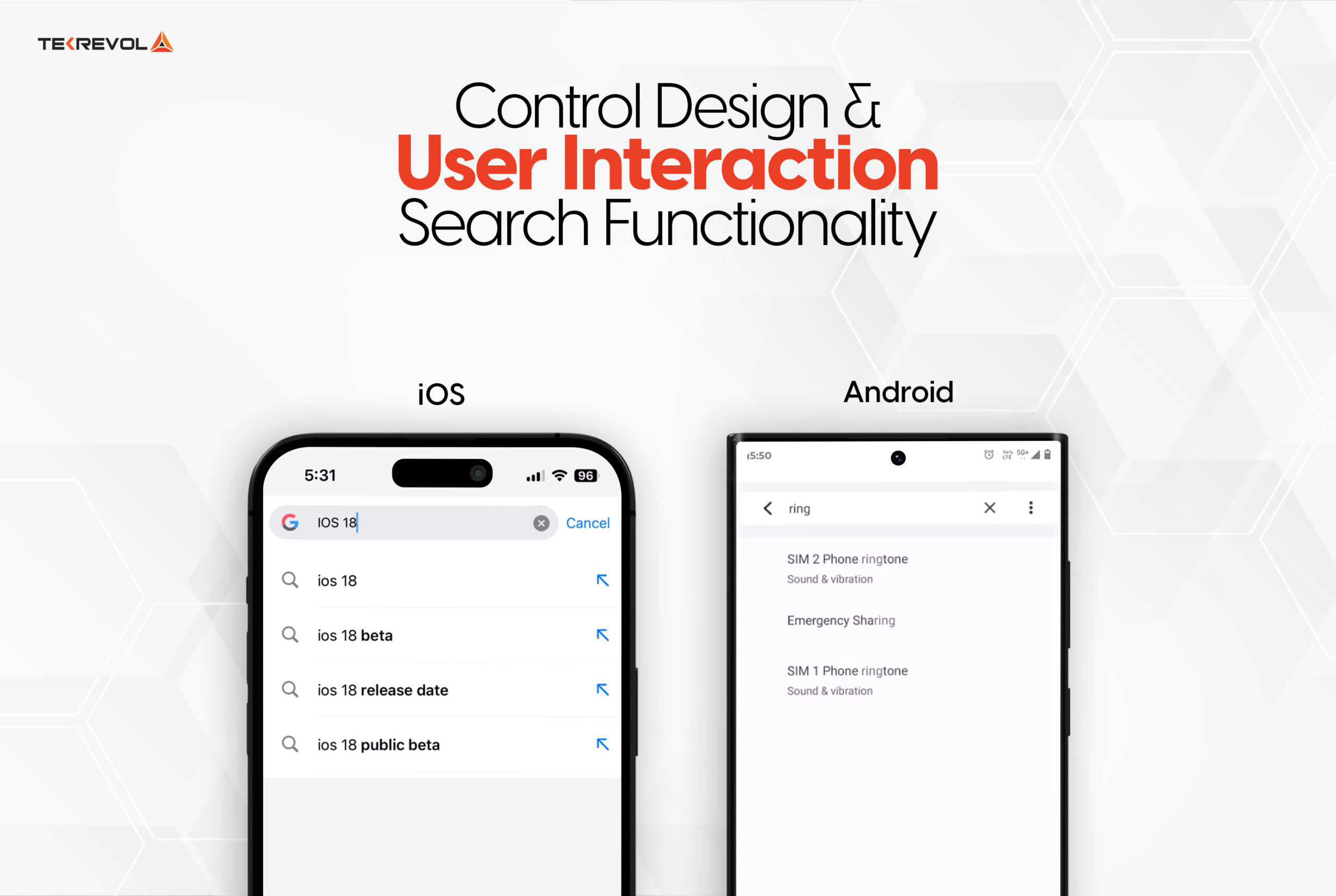 control design & user interaction search functionality 