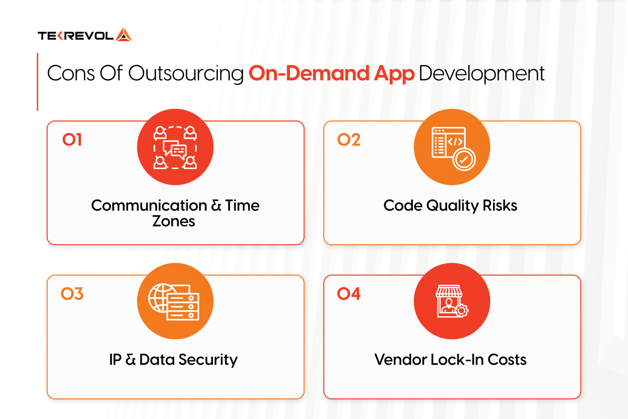 cons of outsourcing on demand app development